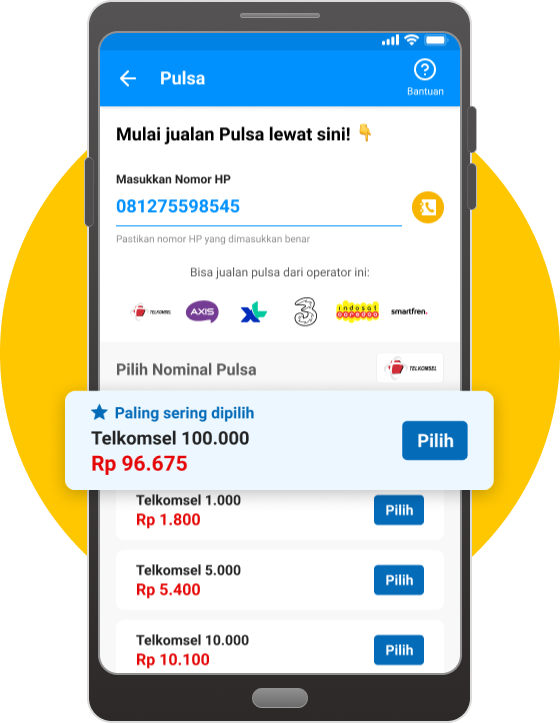 Klik menu Pulsa 