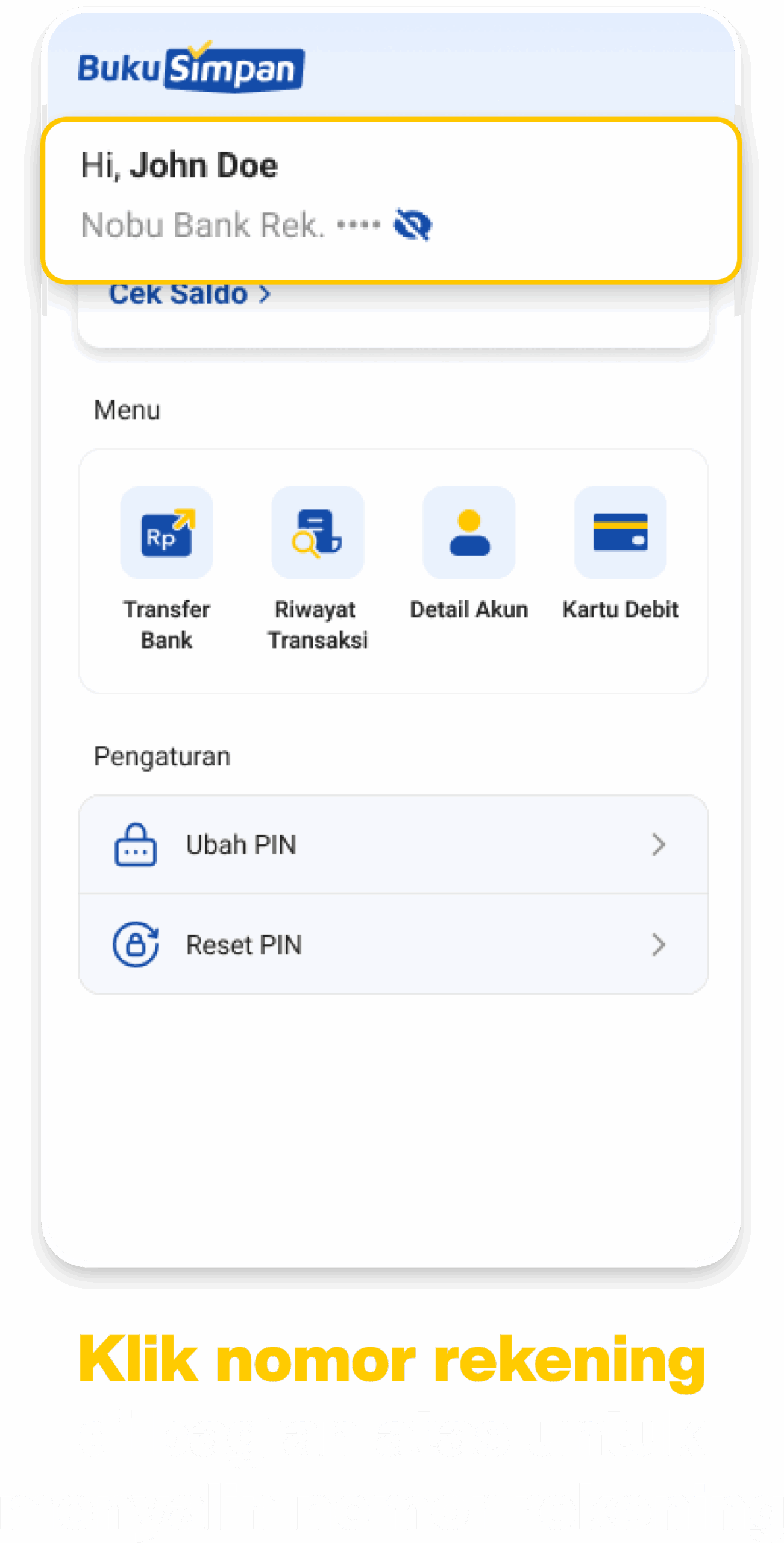 2 - Cara Atur Rekening BukuSimpan Jadi Rekening Pencairan Tarik Tunai
