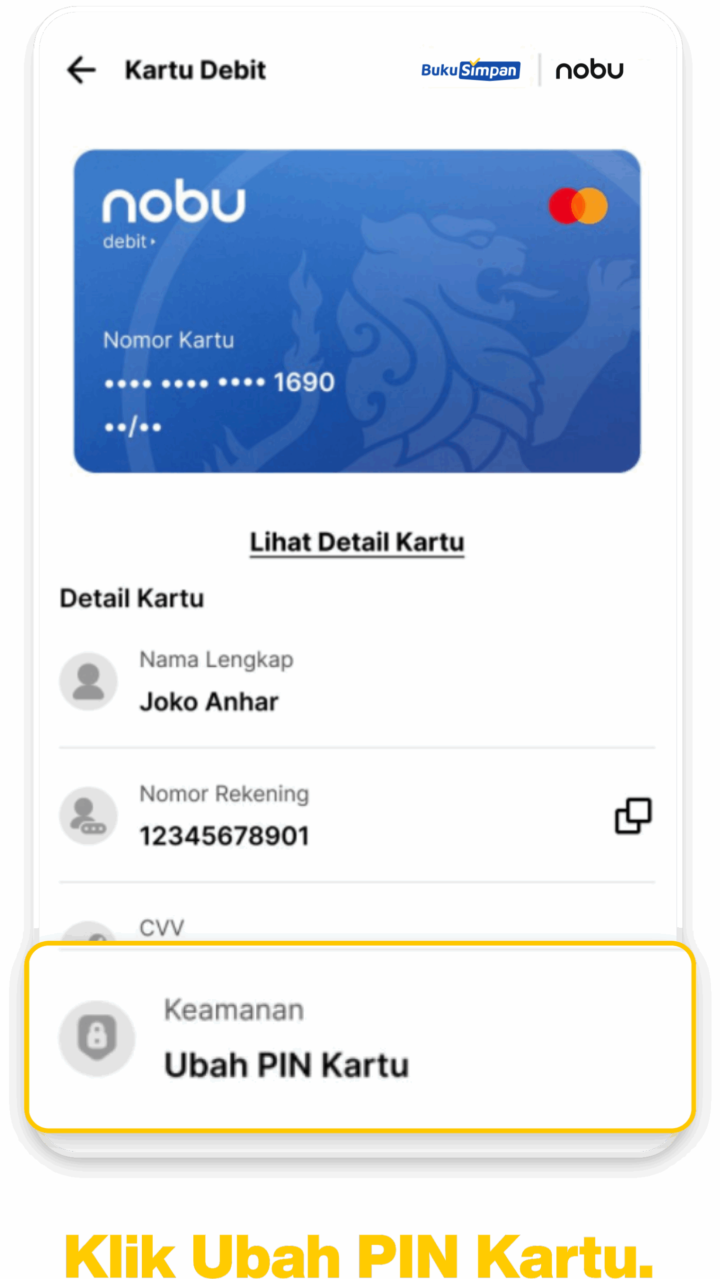 3 - Cara Ubah Pin Kartu Debit Virtual BukuSimpan