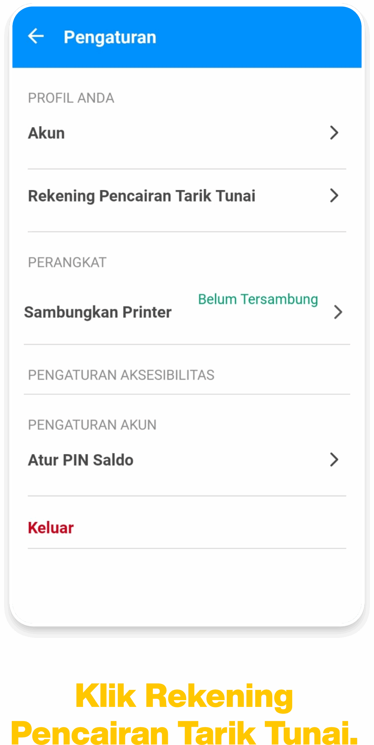 4 - Cara Atur Rekening BukuSimpan Jadi Rekening Pencairan Tarik Tunai