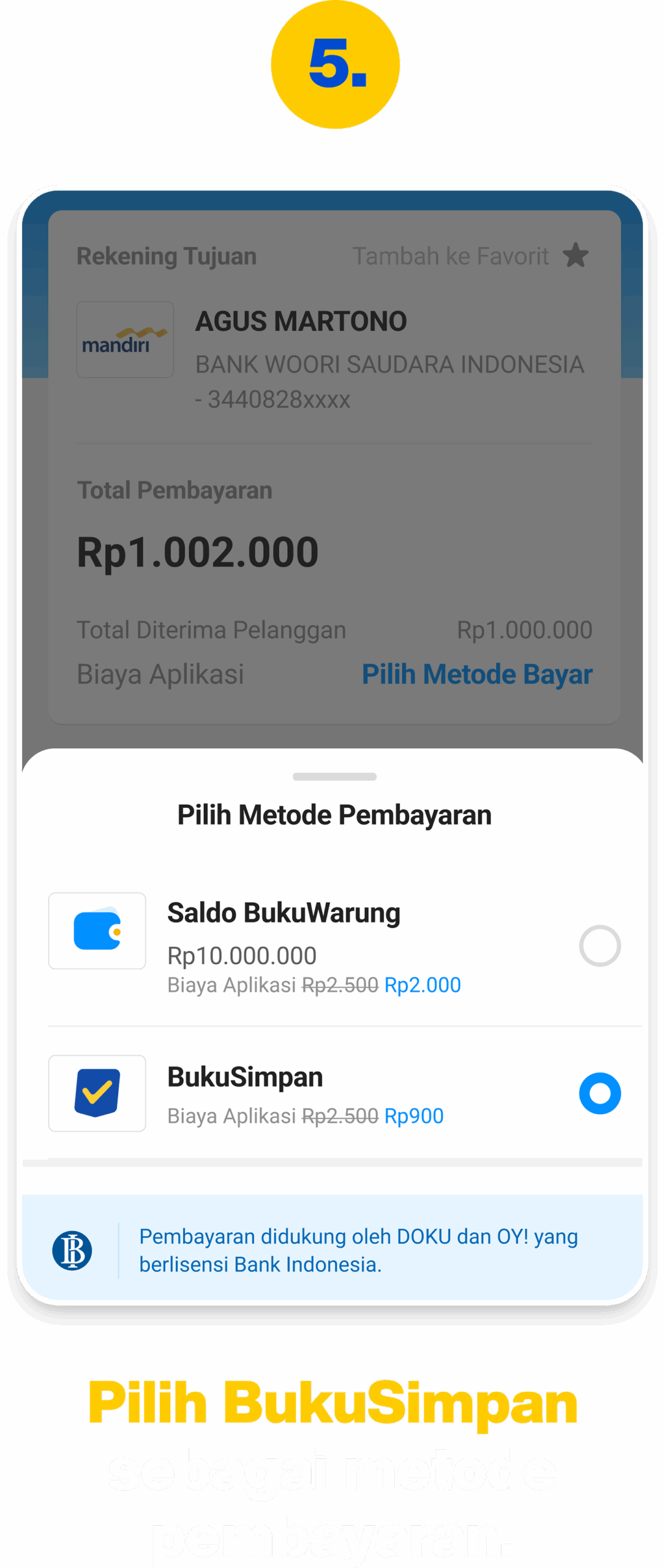 5 - Cara Pakai Fitur Bayar via BukuSimpan