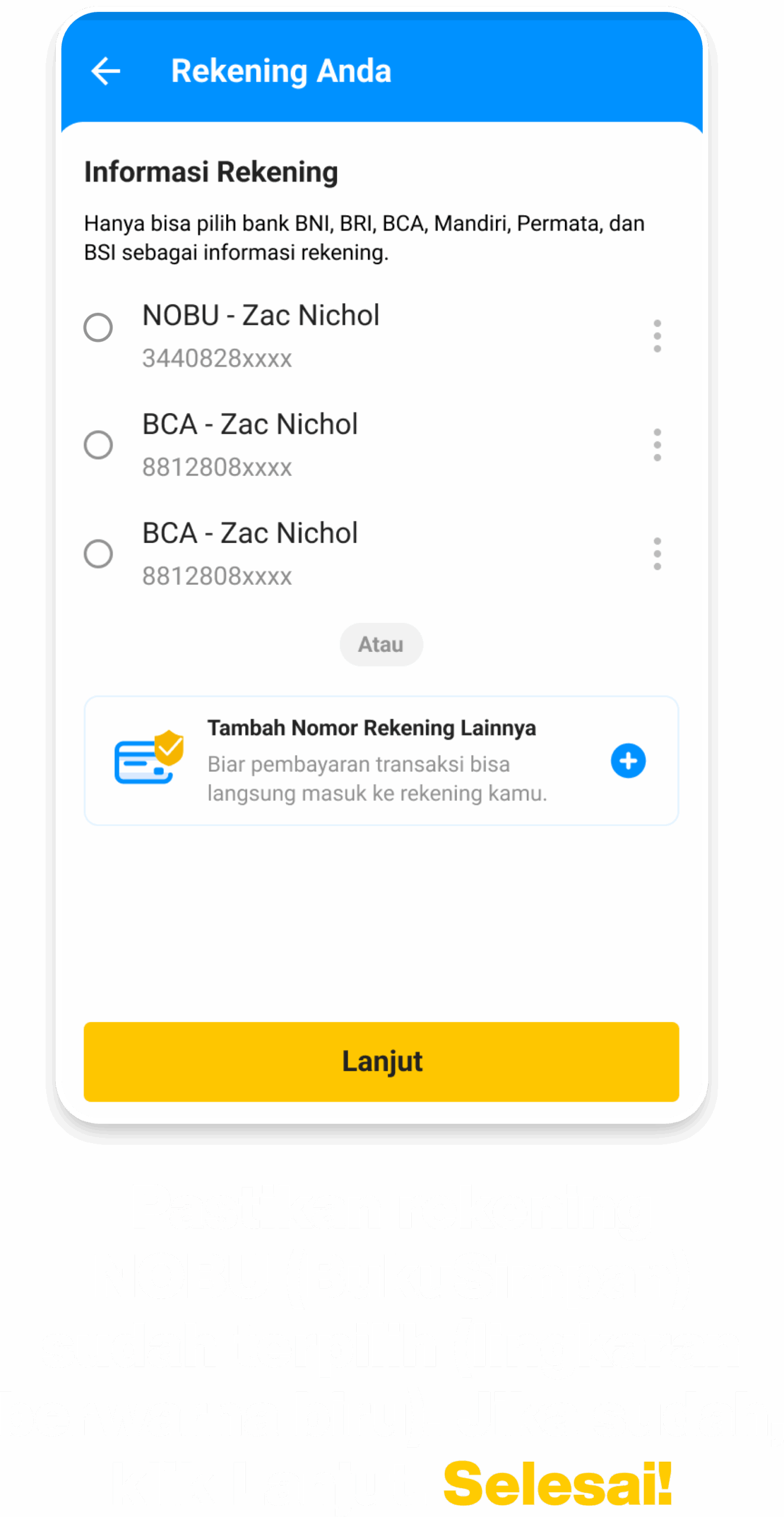 (update) 7 - Cara Atur Rekening BukuSimpan Jadi Rekening Pencairan Tarik Tunai